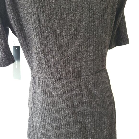 NEW Lulus London Lovely Skater Dress Ribbed Knit Gray Soft XL - Picture 9 of 12